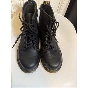 Dr. Martens Women's 1460 J Leather Lace Up Zip Ankle Combat Boots Black Size 5